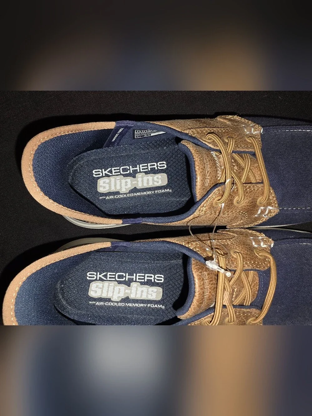 Skechers Navy and Tan Slip-On Casual Loafers
